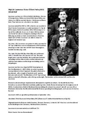 A preview of a PDF biography for Petley, Lawrence Victor Elliott